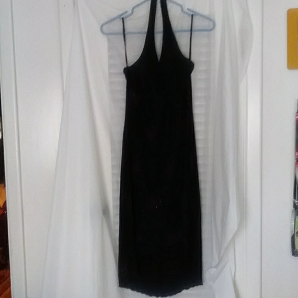 Black-Sparkled halter dress